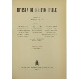 Rivista di diritto civile. Anno XX - 1974 - copertina