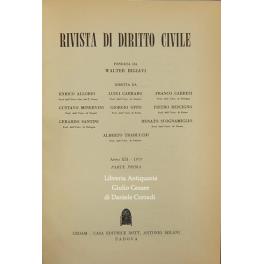 Rivista di diritto civile. Anno XIX - 1973 - copertina