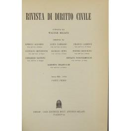Rivista di diritto civile. Anno XXI - 1975 - copertina