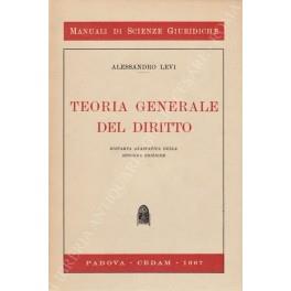 Teoria generale del diritto - Alessandro Levi - copertina