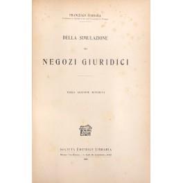 Della simulazione dei negozi giuridici - Francesco Ferrara - copertina