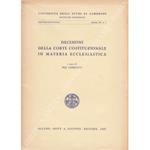 Decisioni della Corte Costituzionale in materia ecclesiastica