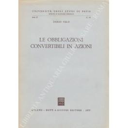 Le obbligazioni convertibili in azioni - Dario Velo - copertina