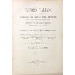 Il Foro Italiano. Fondato nell'anno 1876 da Enrico Scialoja. Anno XXXIX. 1914 - copertina