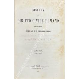 Sistema del diritto civile romano - Nicola Di Crescenzo - copertina