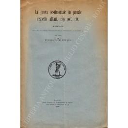 prova testimoniale in penale rispetto all'art. 159 cod. civ. Memoria letta dall'Accademia Pontaniana nella tornata del 20 dicembre 1925 - copertina