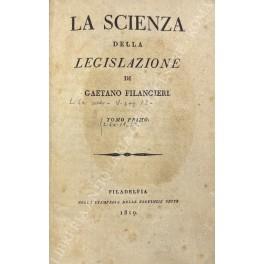 scienza della legislazione - Gaetano Filangieri - copertina