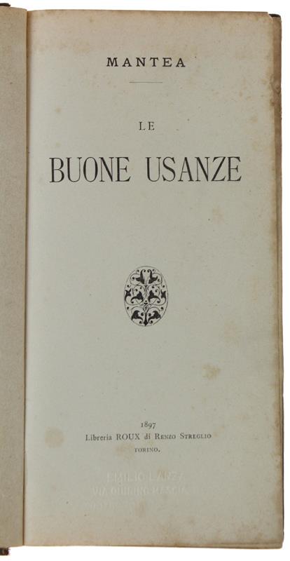 Le Buone Usanze - copertina