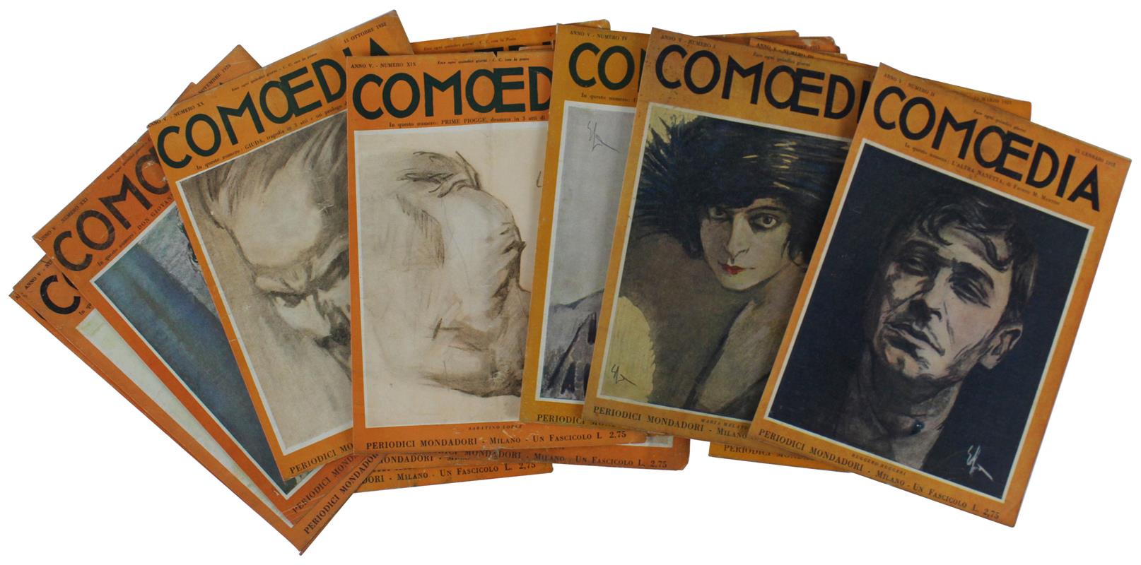 Enrico Sacchetti: Raccolta Di 18 Copertine Di "Comoedia" 1923