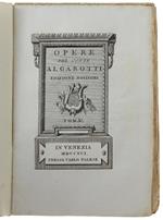 Opere Di Francesco Algarotti. Edizione Novissima. Tom. V: Opere Militari