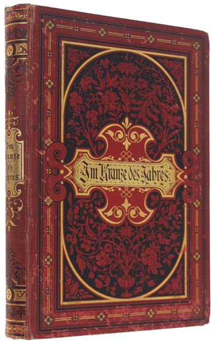Im Kranze Des Jahres. Ein Gedenk- Und Gedichtbuch Fürs Haus. Mit 12 Illustrationen Im Farbendruck Nach Aquarellen Von Julius Hoeppner - copertina