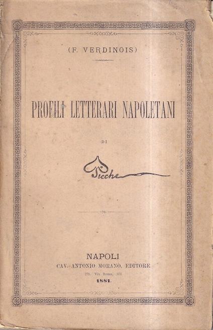 Profili letterari napoletani di Picche - Federigo Verdinois - copertina