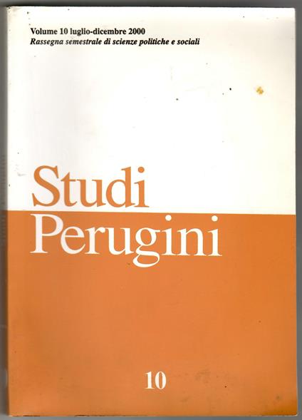 Studi Perugini n. 10 Luglio Dicembre 2000 - copertina