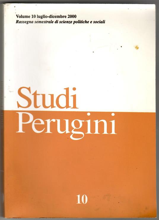 Studi Perugini n. 10 Luglio Dicembre 2000 - copertina