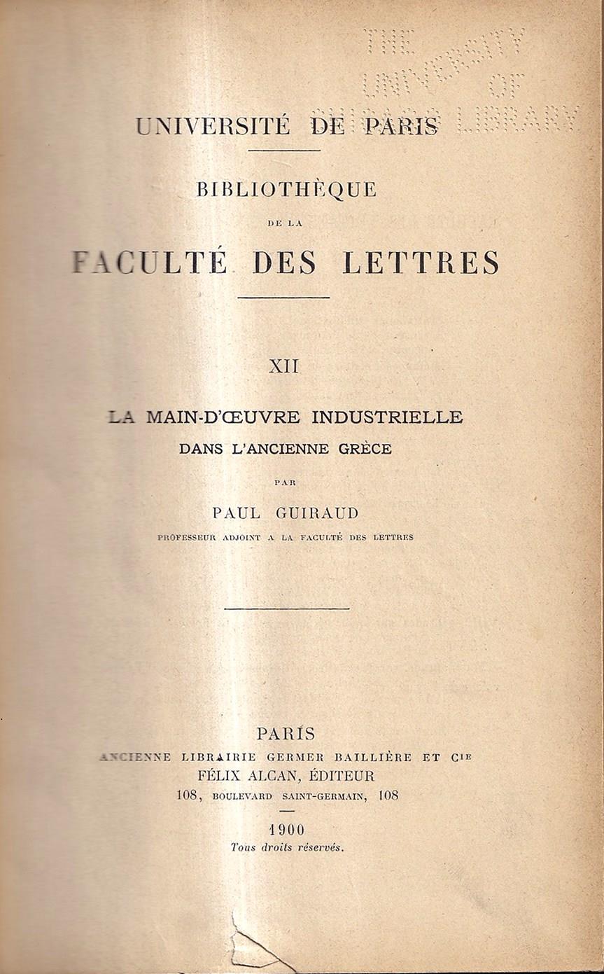 main-d'oeuvre industrielle dans l'ancienne Grèce