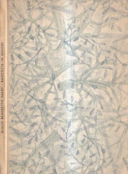 Raccolta in minore - Giulio Benedetto Emert - copertina