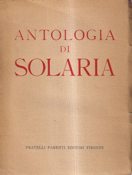 Antologia di Solaria - copertina