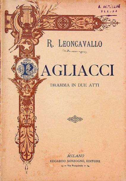 Pagliacci: dramma in due atti - copertina