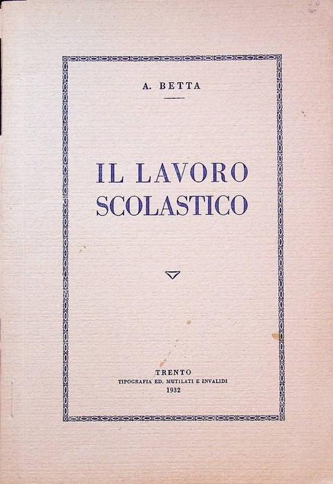 Il lavoro scolastico - copertina