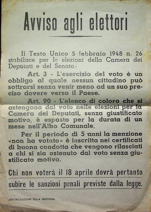 Avviso agli elettori - copertina