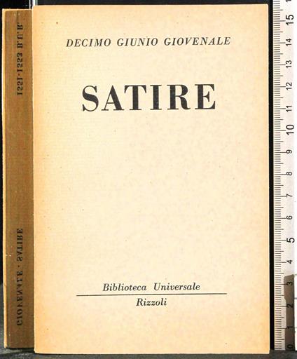 Satire - D. Giunio Giovenale - copertina