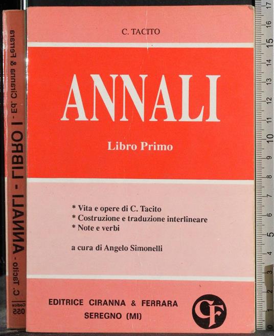 Annali. Libro Primo - P. Cornelio Tacito - copertina