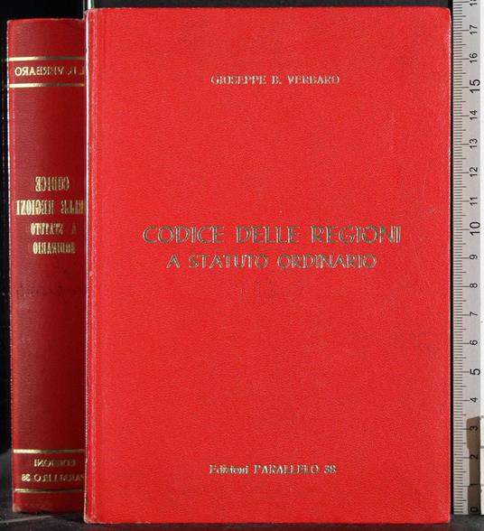 Codice delle regioni a Statuto Ordinario - copertina