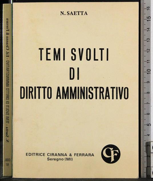 Temi svolti di Diritto Amministrativo - copertina