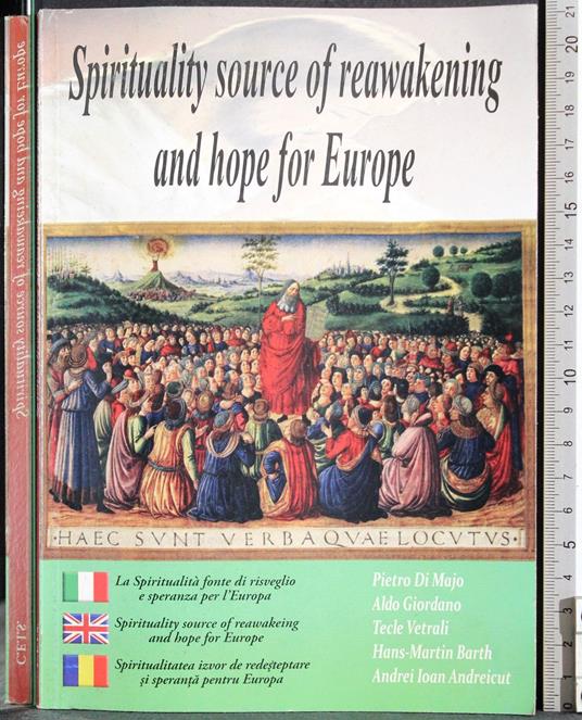 Spirituality source of reawakening and hope for Europe - copertina