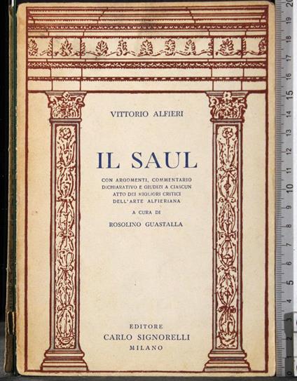 Il Saul - Vittorio Alfieri - copertina