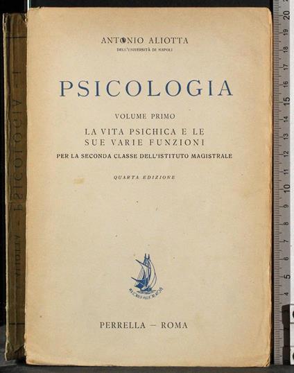 Psicologia. Vol 1 - Antonio Aliotta - copertina