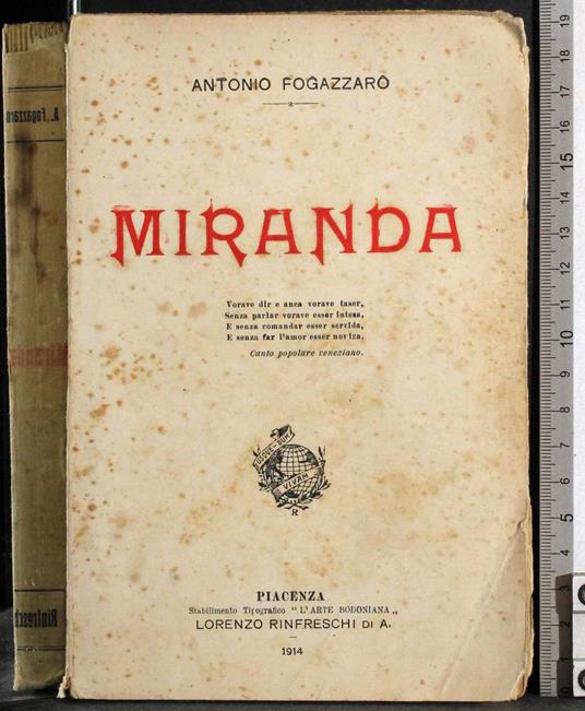 Miranda - Antonio Fogazzaro - copertina