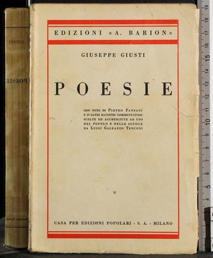 Poesie - Giuseppe Giusti - copertina