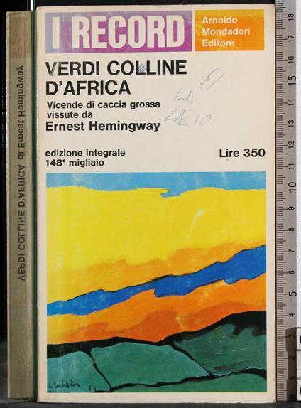 Verdi colline d'Africa - Ernest Hemingway - copertina