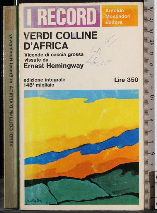 Verdi colline d'Africa - Ernest Hemingway - copertina