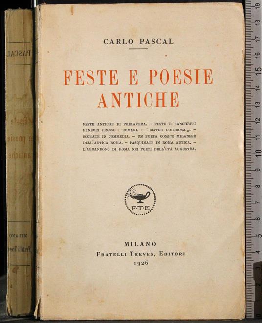 Feste e poesie antiche - Carlo Pascal - copertina