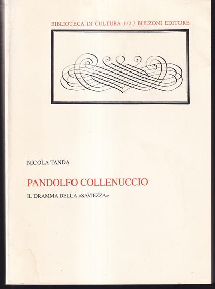 Pandolfo Collenuccio Il dramma della 'saviezza' - Nicola Tanda - copertina
