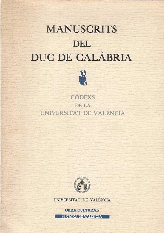 Manuscrits del duc de Calàbria - copertina