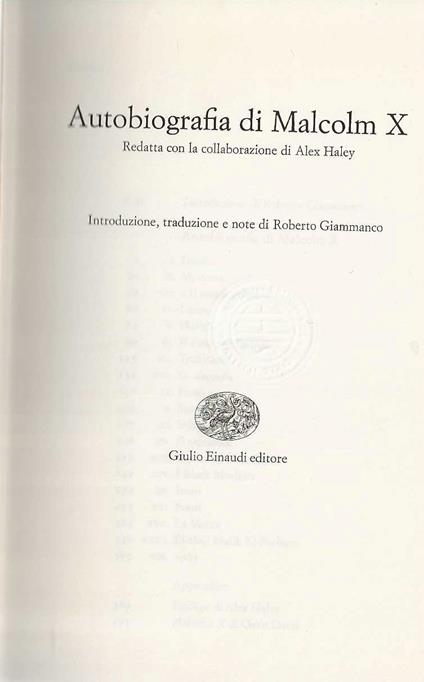 Autobiografia di Malcom X redatta con la collaborazione di Alex Haley - Malcolm X - copertina