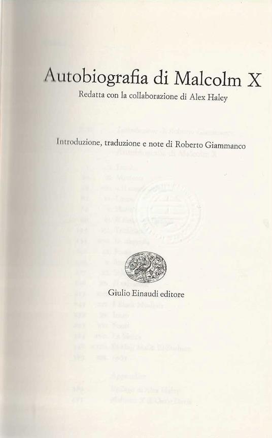 Autobiografia di Malcom X redatta con la collaborazione di Alex Haley - Malcolm X - copertina