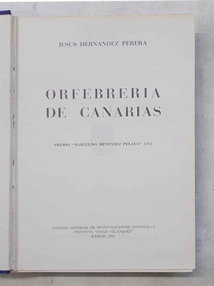 Orfebreria de Canarias - copertina