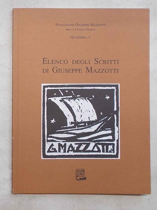 Elenco degli scritti di Giuseppe Mazzotti - copertina