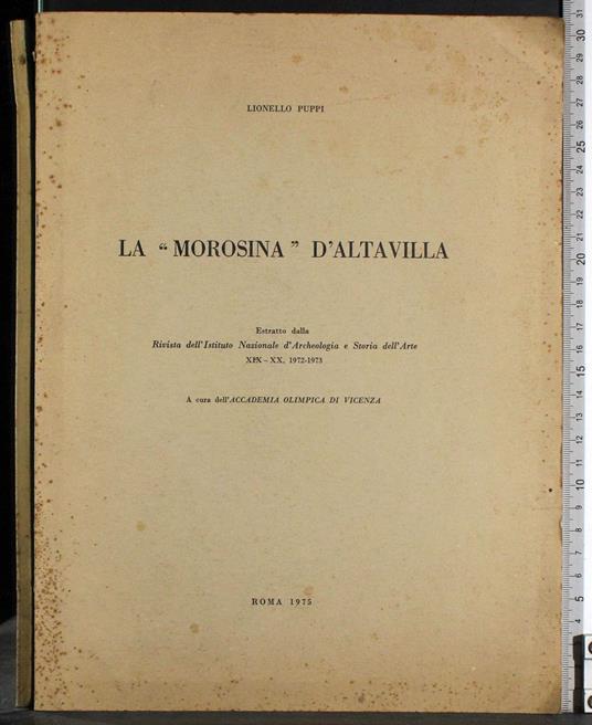 "morosina" d'altavilla - Lionello Puppi - copertina