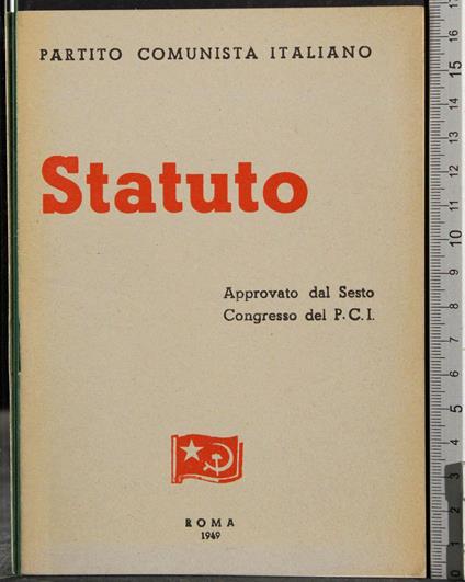 Statuto del partito comunista Italiano 1949 - copertina