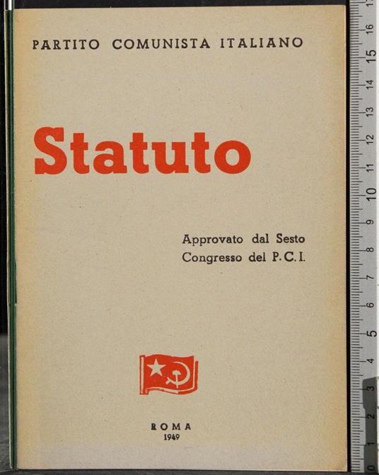 Statuto del partito comunista Italiano 1949 - copertina