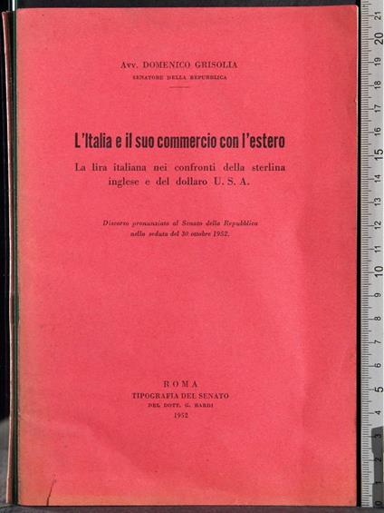 L' Italia e il suo commercio con l'estero - Domenico Gioia - copertina