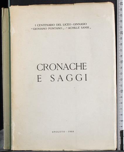 Cronache e saggi - copertina