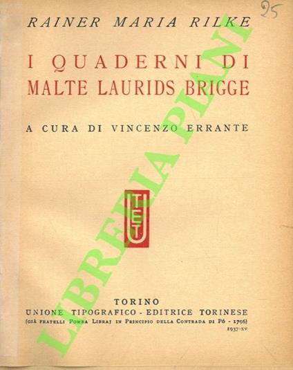 I quaderni di Malte Laurids Brigge - Rainer Maria Rilke - copertina