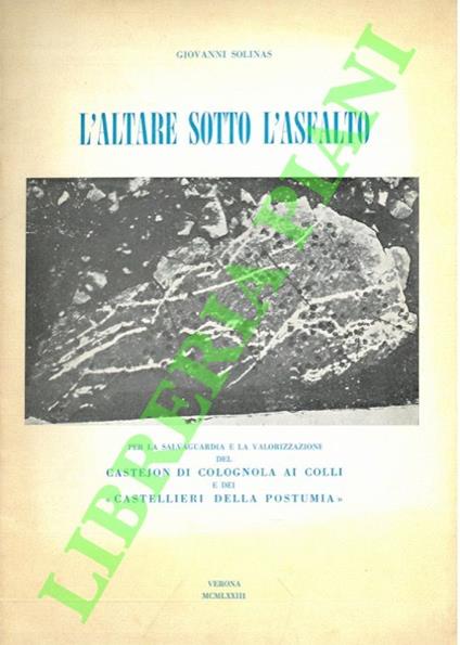 L’altare sull’asfalto. Per la salvaguardia e la valorizzazione del Castejon di Colognola ai colli e dei “Castellieri della Postumia” - Giovanni Solinas - copertina