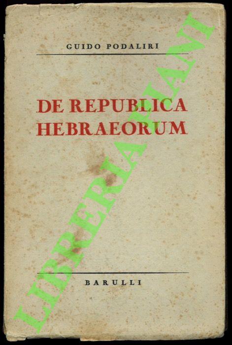 De Republica Hebraeorum. - copertina